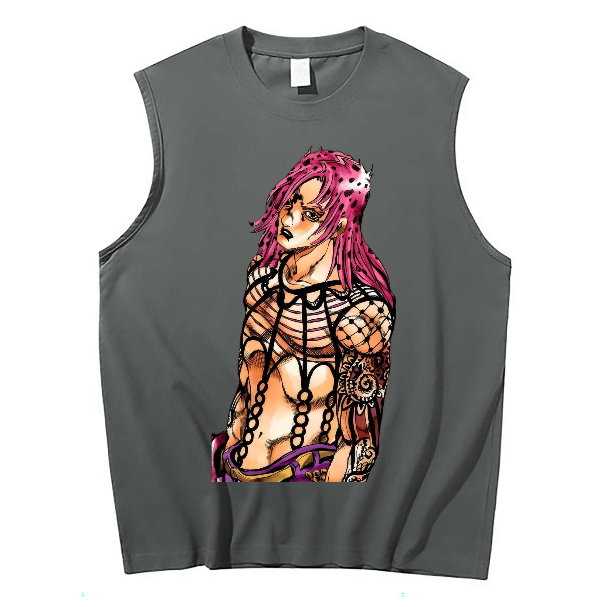 （画像用） ジョジョの奇妙な冒険 ビネガー?ドッピオ JoJo's Bizarre Adventure Vinegar Doppio コットン100％タンクトップ（フロントプリント）